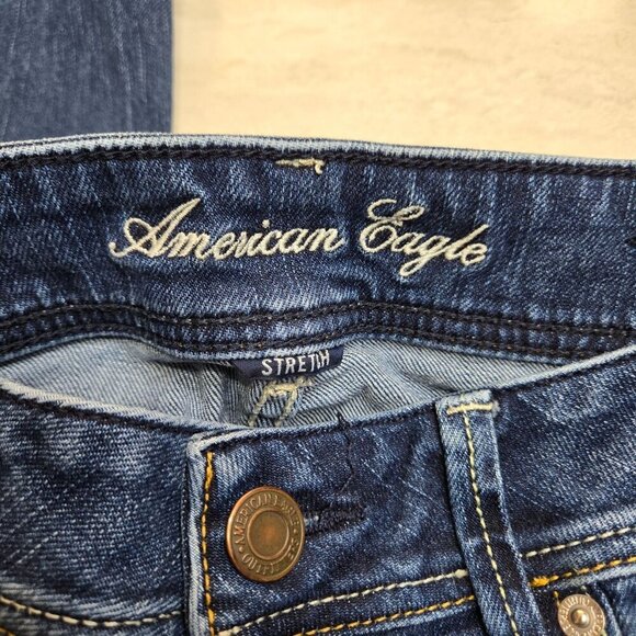 American Eagle Jeans Original Boot Womens 10L Long Lowrise Stretch Y2k - Picture 4 of 11